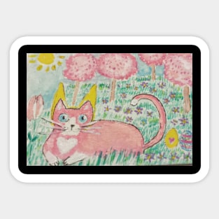 Pink kitty cat Sticker